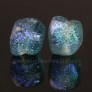 Ancient iridescent monochrome glass beads